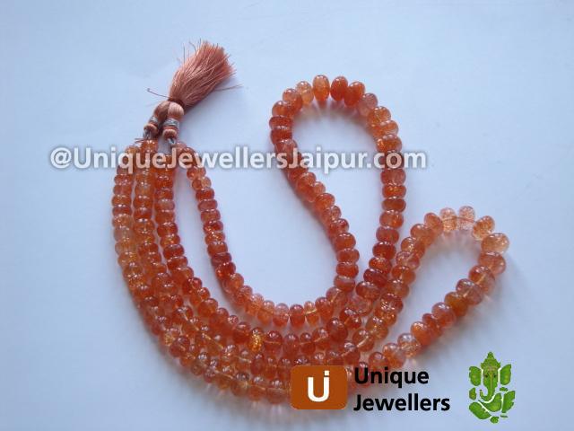 Sunstone Plain Roundelle Beads